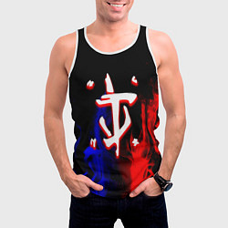 Майка-безрукавка мужская Doom flame neon, цвет: 3D-белый — фото 2