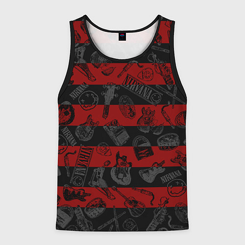 Мужская майка без рукавов Гранж стиль нирвана / 3D-Черный – фото 1