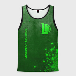Мужская майка без рукавов League of Legends - green gradient вертикально