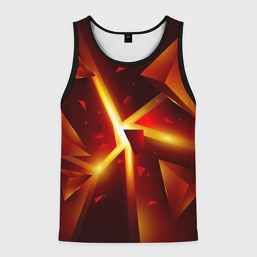 Мужская майка без рукавов Трехмерный взрыв неоновых плит абстракция / 3D-Черный – фото 1
