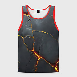 Мужская майка без рукавов Серая текстура с золотым изломом