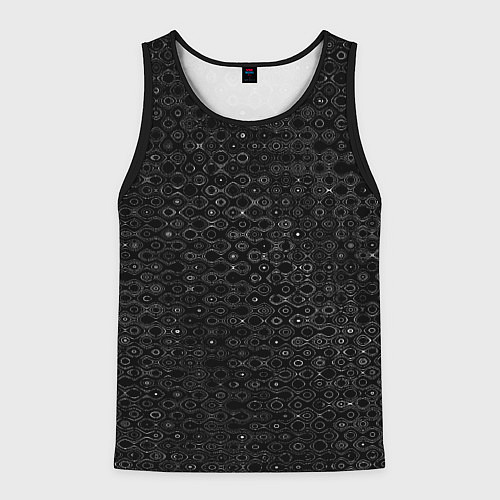 Мужская майка без рукавов Чёрный текстурный с узором / 3D-Черный – фото 1