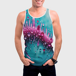 Майка-безрукавка мужская Розовые кристаллы, цвет: 3D-белый — фото 2
