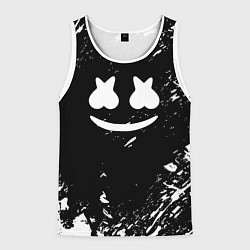 Майка-безрукавка мужская Marshmello брызги красок, цвет: 3D-белый