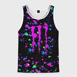 Мужская майка без рукавов Monster energy неоновые краски