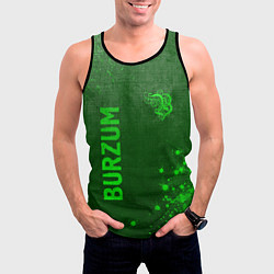 Майка-безрукавка мужская Burzum - green gradient вертикально, цвет: 3D-черный — фото 2