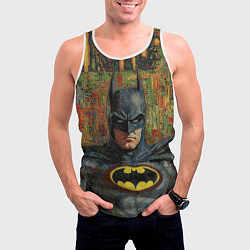 Майка-безрукавка мужская Текстурный Бэтмен, цвет: 3D-белый — фото 2
