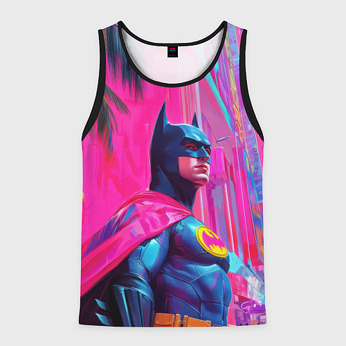 Мужская майка без рукавов Бэтмен в розовом стиле / 3D-Черный – фото 1