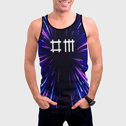 Майка-безрукавка мужская Depeche Mode neon energy, цвет: 3D-черный — фото 2