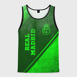 Майка-безрукавка мужская Real Madrid - green gradient вертикально, цвет: 3D-черный