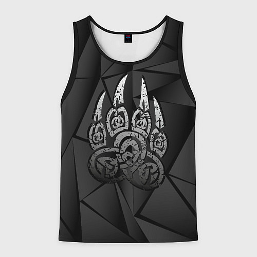 Мужская майка без рукавов Велес лапа медведя / 3D-Черный – фото 1