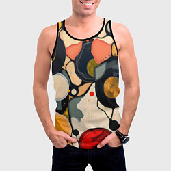 Майка-безрукавка мужская Абстракция с кругами и краской, цвет: 3D-черный — фото 2
