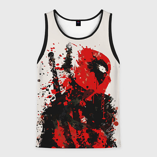 Мужская майка без рукавов Дэдпул брызги / 3D-Черный – фото 1