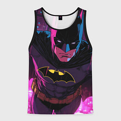 Майка-безрукавка мужская Бэтмен в фиолетовом свете, цвет: 3D-черный