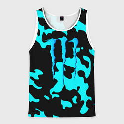 Мужская майка без рукавов Monster energy камуфляж голубой