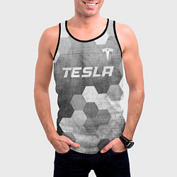 Майка-безрукавка мужская Tesla - grey gradient посередине, цвет: 3D-черный — фото 2