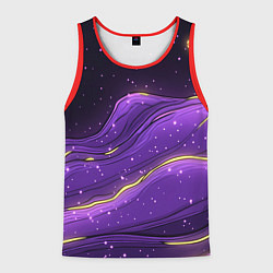Мужская майка без рукавов Фиолетовая текстура с золотыми звездочками