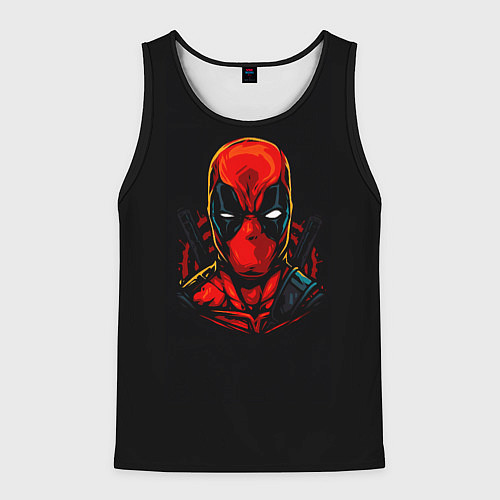 Мужская майка без рукавов Дэдпул злость / 3D-Черный – фото 1