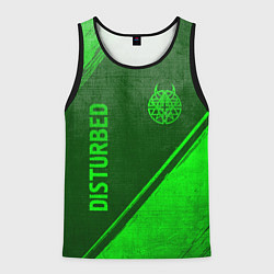 Майка-безрукавка мужская Disturbed - green gradient вертикально, цвет: 3D-черный