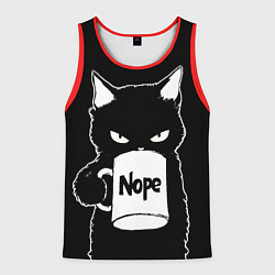 Мужская майка без рукавов Angry black cat nope