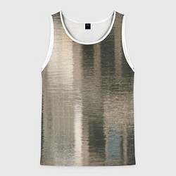 Мужская майка без рукавов Размытые серо-бежевые полосы