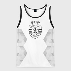 Майка-безрукавка мужская Sporting white poly, цвет: 3D-черный