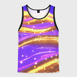 Майка-безрукавка мужская Блестящая волнистая текстура, цвет: 3D-черный