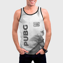 Майка-безрукавка мужская PUBG - white gradient вертикально, цвет: 3D-черный — фото 2