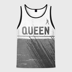 Майка-безрукавка мужская Queen - white gradient посередине, цвет: 3D-черный