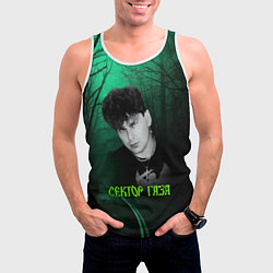 Майка-безрукавка мужская Сектор газа зеленый фон, цвет: 3D-белый — фото 2