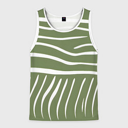 Мужская майка без рукавов Полоски зеленой зебры