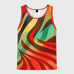 Мужская майка без рукавов Жаркая полосатая абстракция