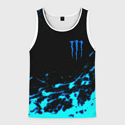 Мужская майка без рукавов Monster energy голубые краски