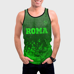 Майка-безрукавка мужская Roma - green gradient посередине, цвет: 3D-черный — фото 2