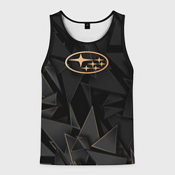 Майка-безрукавка мужская Subaru golden poly, цвет: 3D-черный