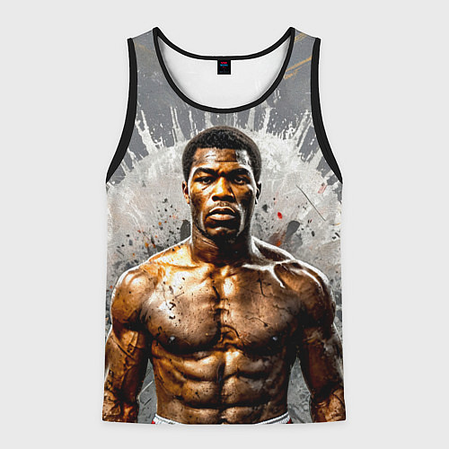 Мужская майка без рукавов Мухаммед Али на сером / 3D-Черный – фото 1