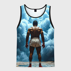Майка-безрукавка мужская Мухаммед Али в синем дыму, цвет: 3D-черный