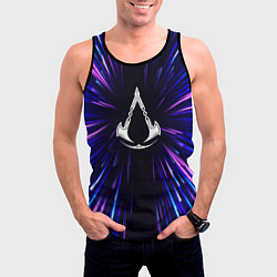Майка-безрукавка мужская Assassins Creed neon energy, цвет: 3D-черный — фото 2