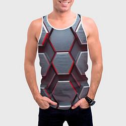 Майка-безрукавка мужская Бордовый бронежилет, цвет: 3D-белый — фото 2
