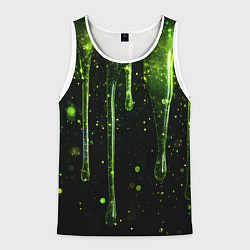 Майка-безрукавка мужская Зеленая объемная слизь, цвет: 3D-белый