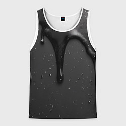 Майка-безрукавка мужская Черная текстура - хром, цвет: 3D-белый