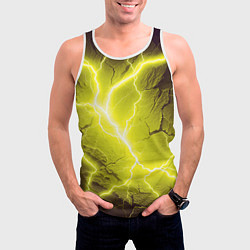 Майка-безрукавка мужская Color yellow black, цвет: 3D-белый — фото 2