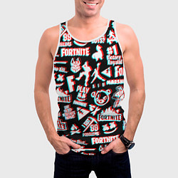 Майка-безрукавка мужская Fortnite glitch game, цвет: 3D-белый — фото 2