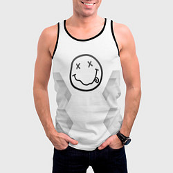 Майка-безрукавка мужская Nirvana white poly, цвет: 3D-черный — фото 2