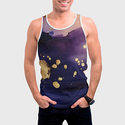 Майка-безрукавка мужская Золотая краска на текстуре, цвет: 3D-белый — фото 2