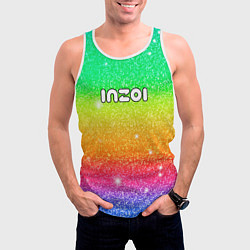 Майка-безрукавка мужская Inzoi блестящий радужный фон, цвет: 3D-белый — фото 2