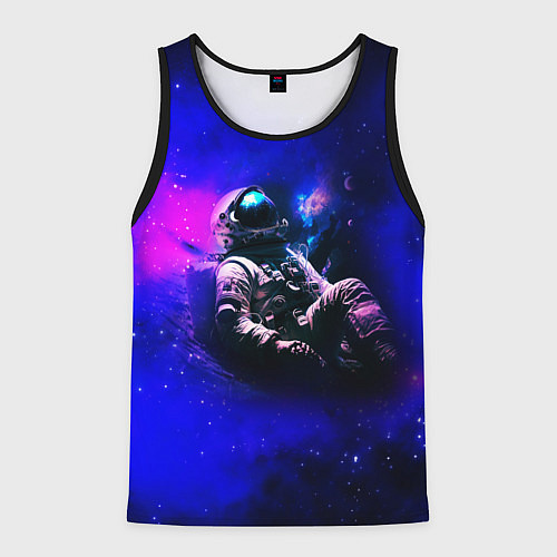 Мужская майка без рукавов Астронавт в пучине / 3D-Черный – фото 1