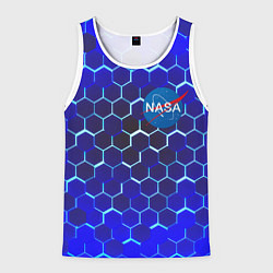 Майка-безрукавка мужская Nasa голубая броня, цвет: 3D-белый