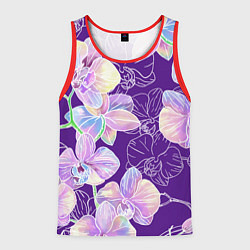 Мужская майка без рукавов Японские акварельные орхидеи