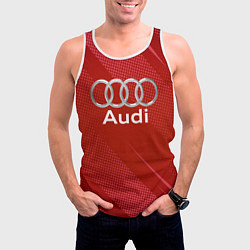 Майка-безрукавка мужская Audi - абстракция, цвет: 3D-белый — фото 2